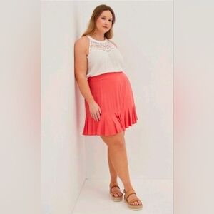 Torrid Bright Coral A-Line Skirt
